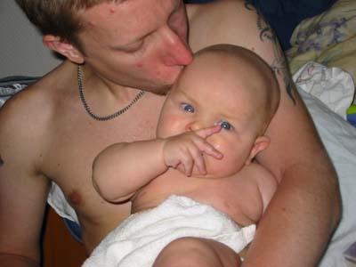 Jag och pappa sitter... 