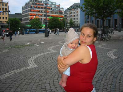 Mamma och jag p&aring; H&ouml;torget... 